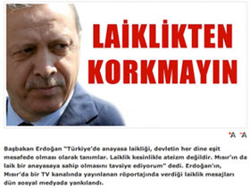 Başbakan Erdoğan: ''Laiklik her dine eşit mesafede''