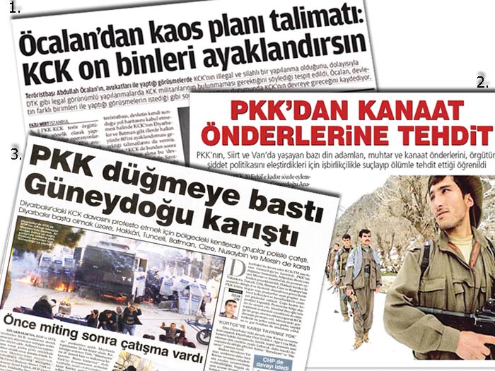 PKK, öcalan, gazete küpürleri