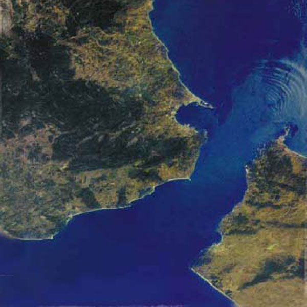 A satellite photograph of Gibraltar