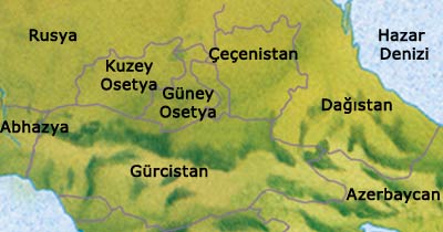 çeçenistan haritası