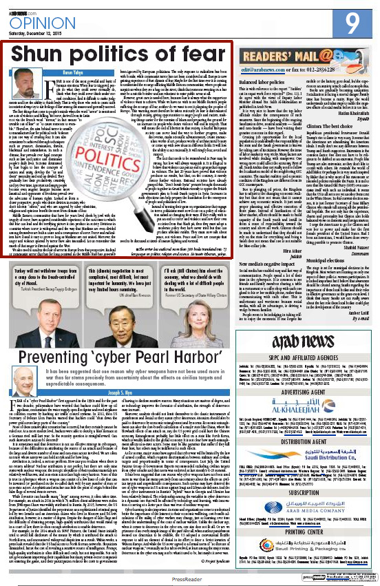 arab news_adnan_oktar_shun_politics_of_fear