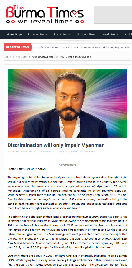 burma times_adnan_oktar_discrimination_will_impair_myanmar