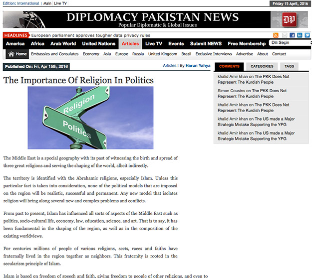 diplomacy pakistan_adnan_oktar_importance_of_religion_in_politics