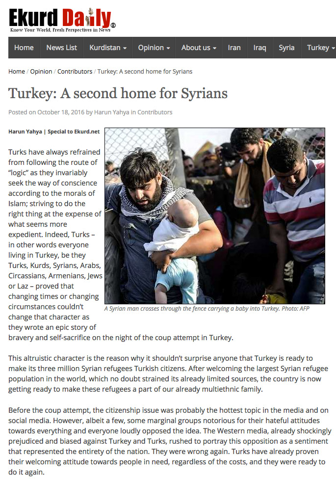 ekurd daily_adnan_oktar_turkey_a_second_home_for_syrians