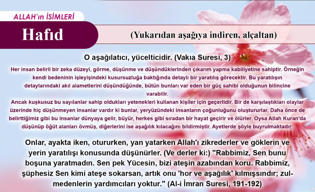 Hafıd (Yukarıdan aşağıya indiren, alçantan)