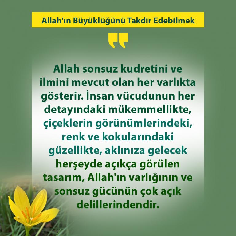 Allah'ın Büyüklüğünü Takdir Edebilmek