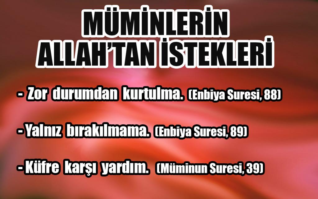 Müminlerin Allah'tan İstekleri