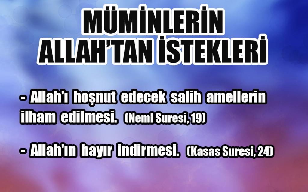 Müminlerin Allah'tan İstekleri