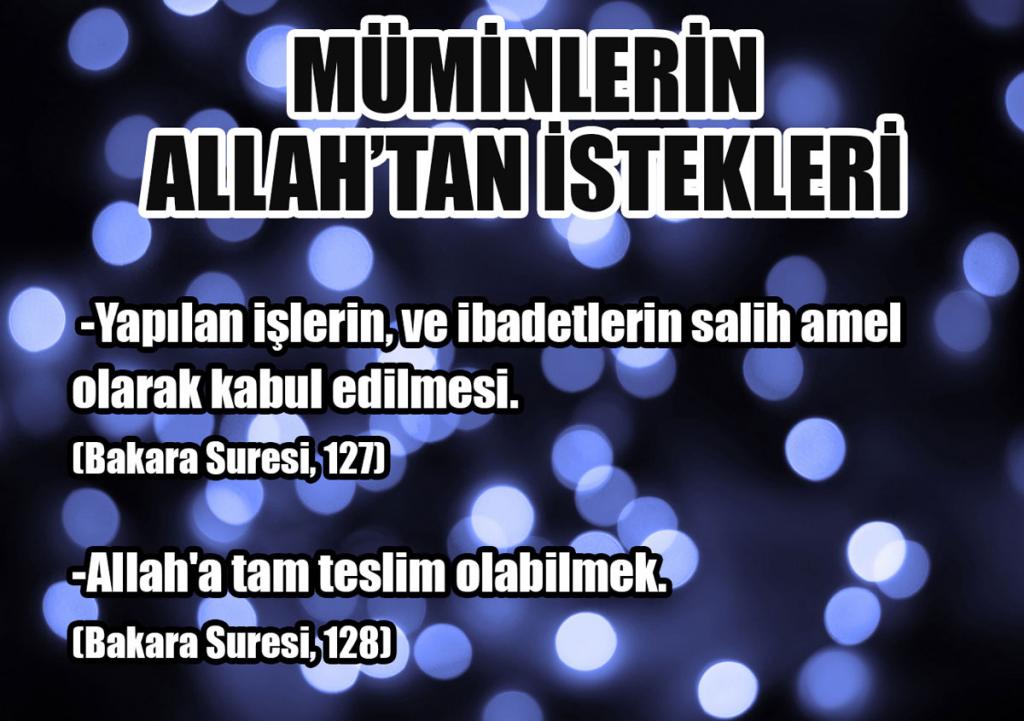 Müminlerin Allah'tan İstekleri