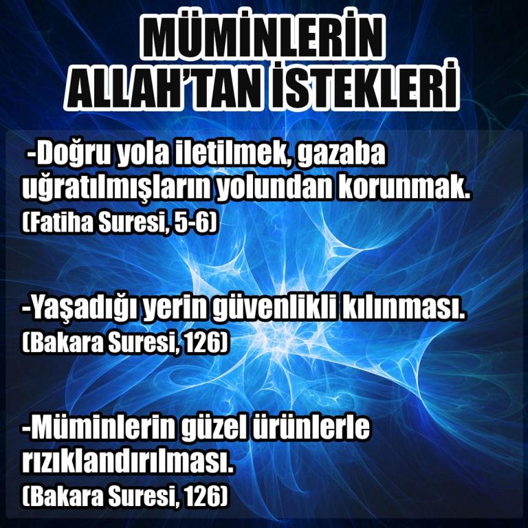 Müminlerin Allah'tan İstekleri