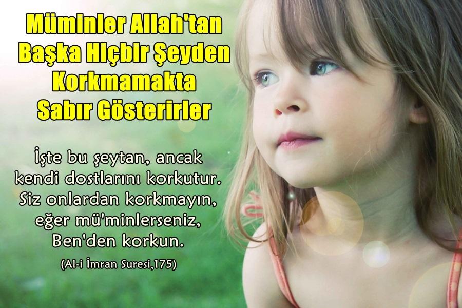 Müminler Allah'tan başka hiçbir şeyden korkmamakta sabır gösterirler.