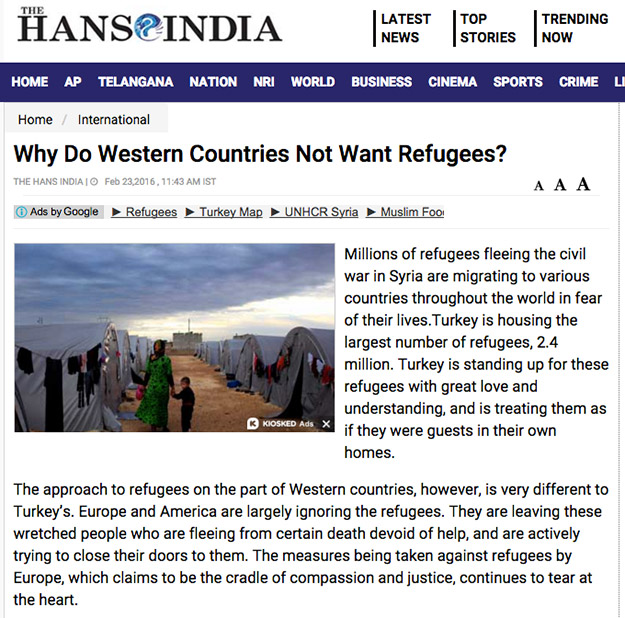 hans india_adnan_oktar_why_western_countries_not_want_refugees