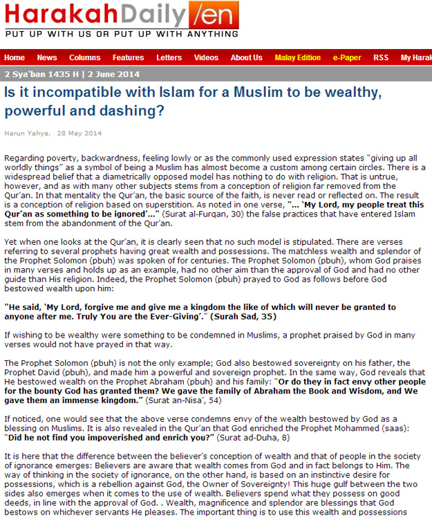 harakah daily_adnan_oktar_Islam_muslims_be_wealthy