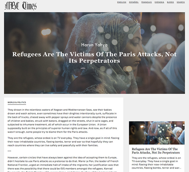 mbc times_adnan_oktar_refugees_victims_of_paris_attack