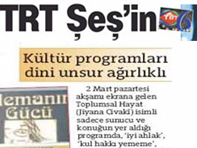 TRT 6' da kültür programları din ahlakı ağırlıklı