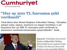 'Her ay 200 TL. harcama çeki verilmeli'