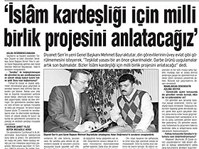 'İslam kardeşliği için milli birlik projesini anlatacağız'