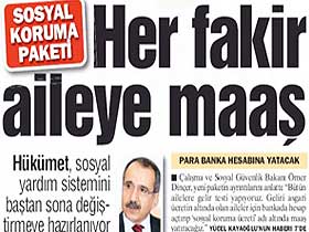 Fakir ailelere maaş