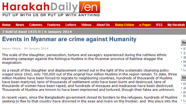 Events in Myanmar are crime against Humanity || Harakah Daily