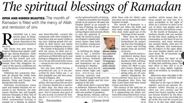 The spiritual blessings of Ramadan || New Straits Times