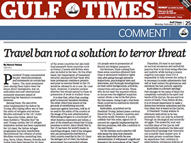 Travel ban not a solution to terror threat