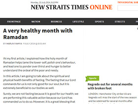 A very healthy month with Ramadan