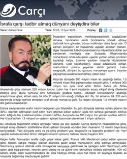 İsrafa tedbir dünyayı değiştirebilir