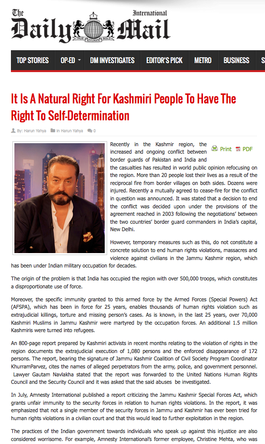 It Is A Natural Right For Kashmiri People To Have The Right To Self-Determination