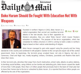 Boko Haram Should Be Fought With Education Not With Weapons