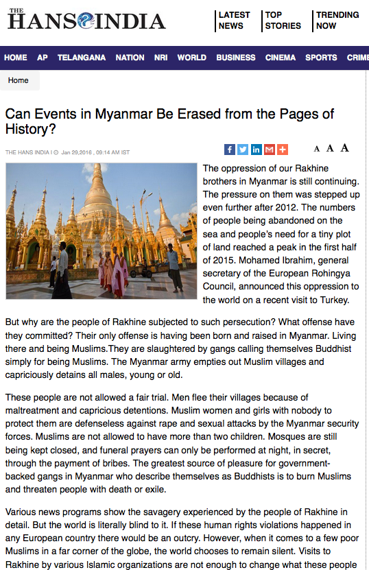 Can Events in Myanmar Be Erased from the Pages of History?