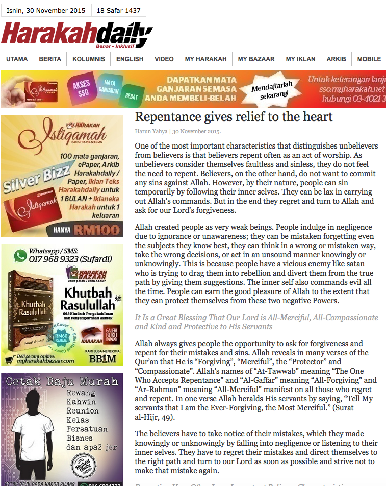 Repentance Gives Relief to Heart