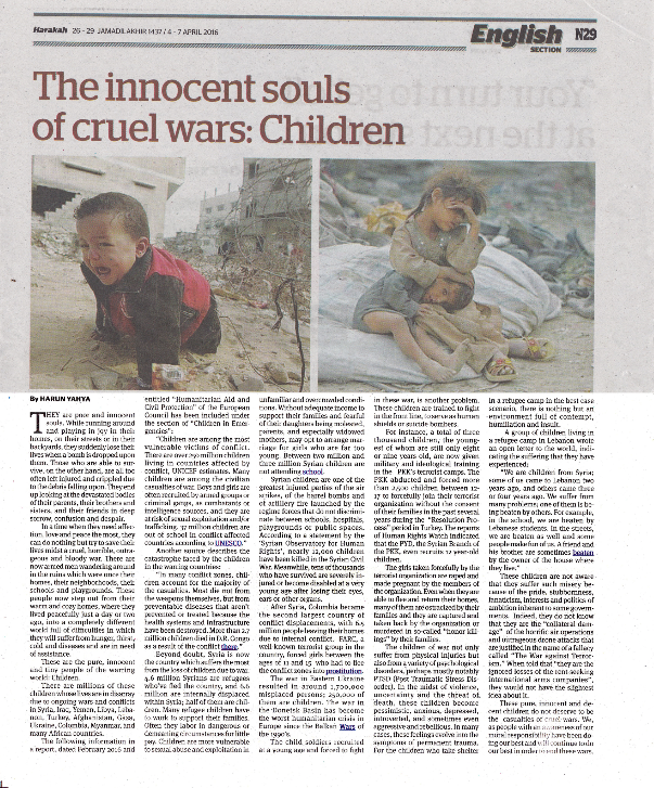 Children are among the most vulnerable victims of conflict 