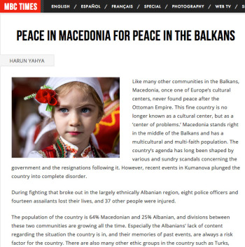  Peace in Macedonia for Peace in the Balkans 