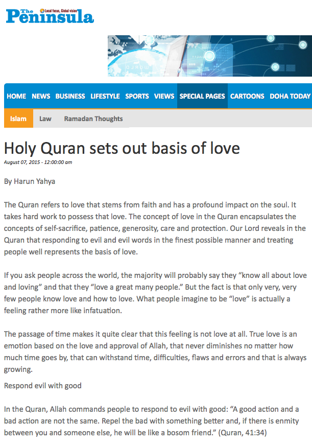 Holy Qur’an sets out basis of love