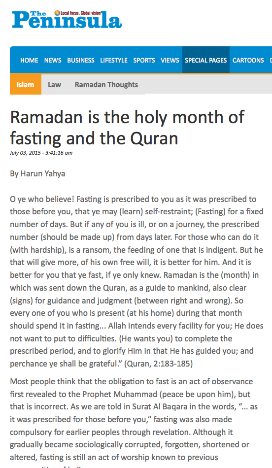 Ramadan is the holy month of fasting and the Qur’an