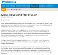 Moral Values and Fear of Allah