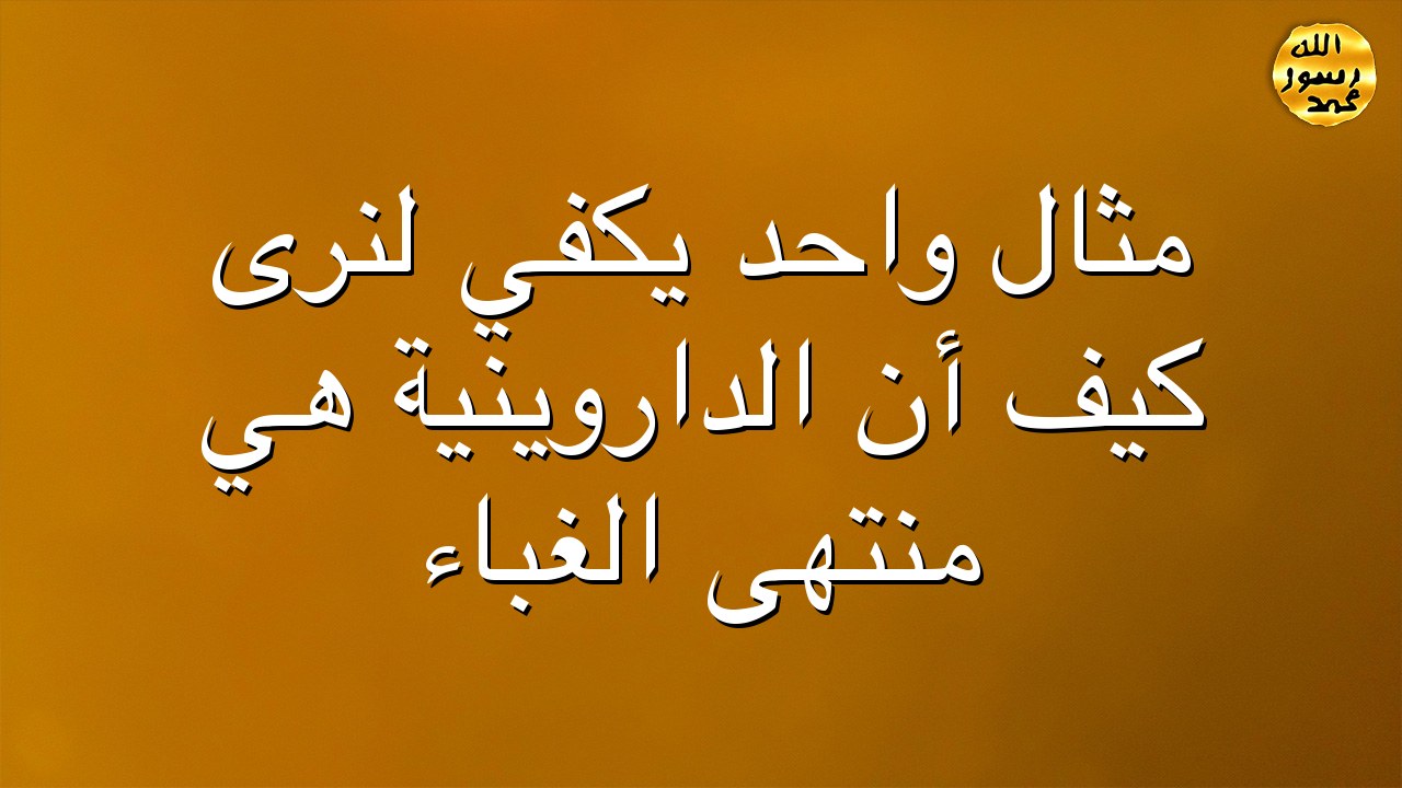 مثال واحد يكفي لنرى كيف أن الداروينية هي منتهى الغباء