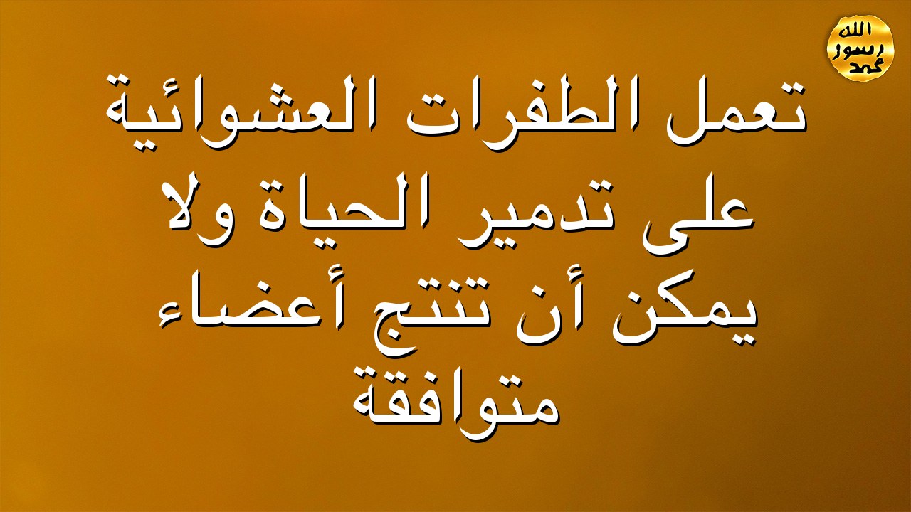 تعمل الطفرات العشوائية على تدمير الحياة ولا يمكن أن تنتج أعضاء متوافقة