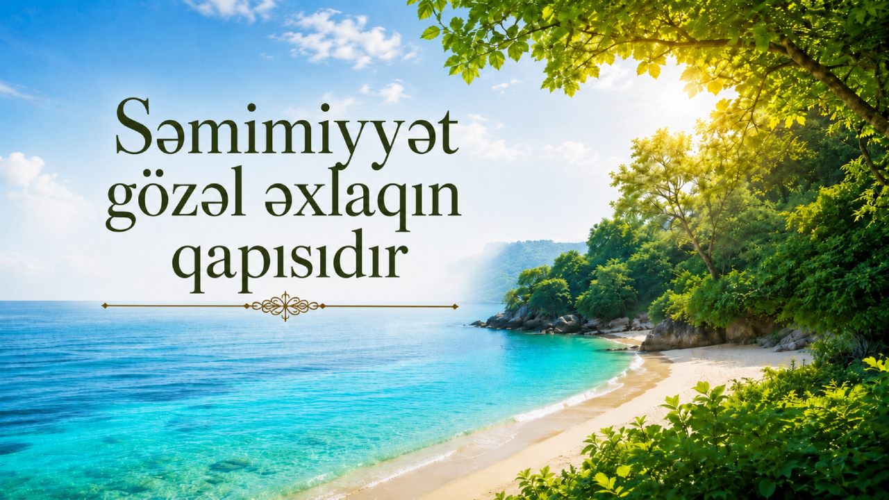 Səmimiyyət gözəl əxlaqın qapısıdır