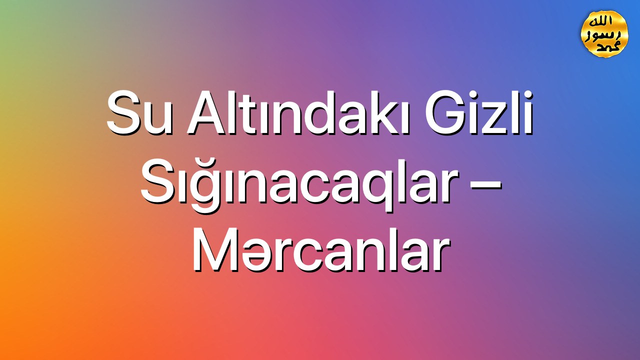 Su altındakı gizli sığınacaqlar – mərcanlar