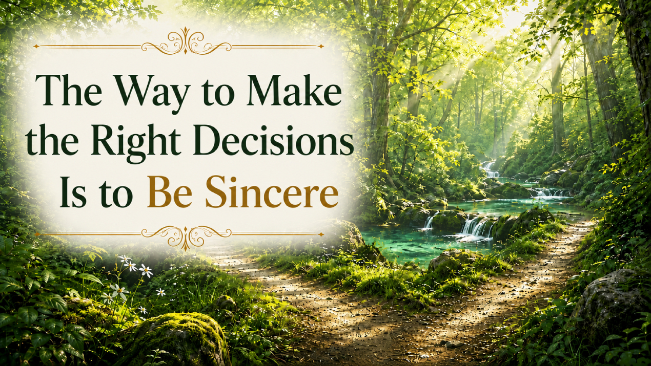 The Way to Make the Right Decisions Is to Be Sincere