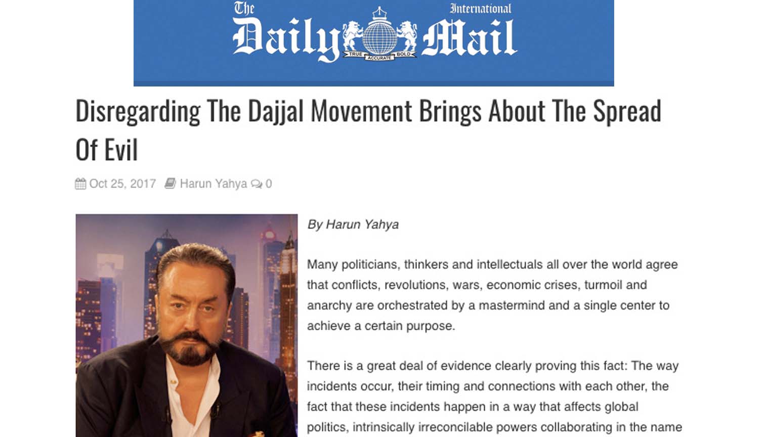 Deccaliyeti yok saymak kötülüklerin yayılmasına sebep olur