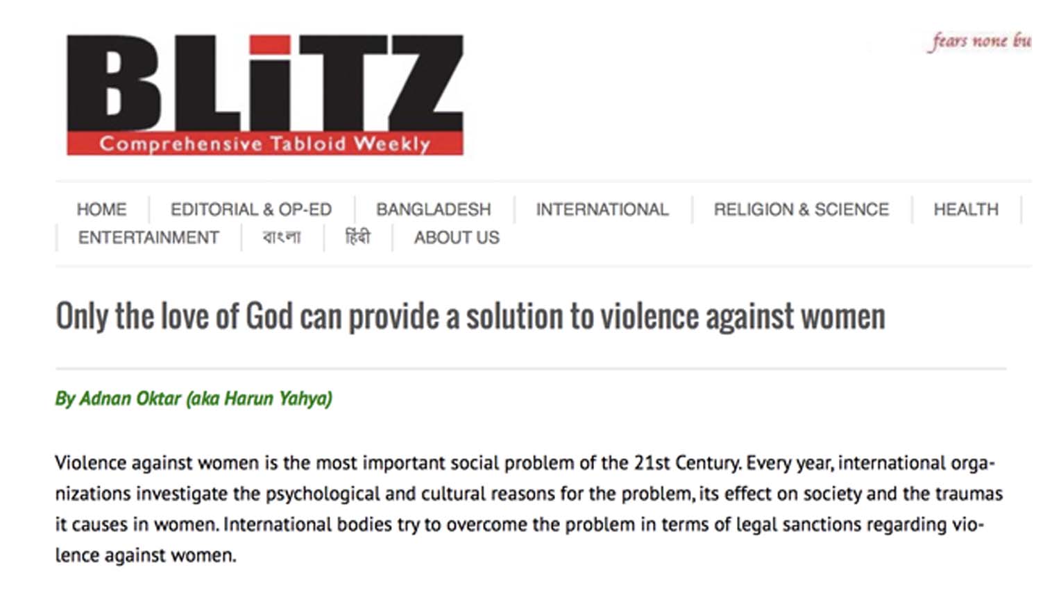 Only the love of God can provide a solution to violence against women