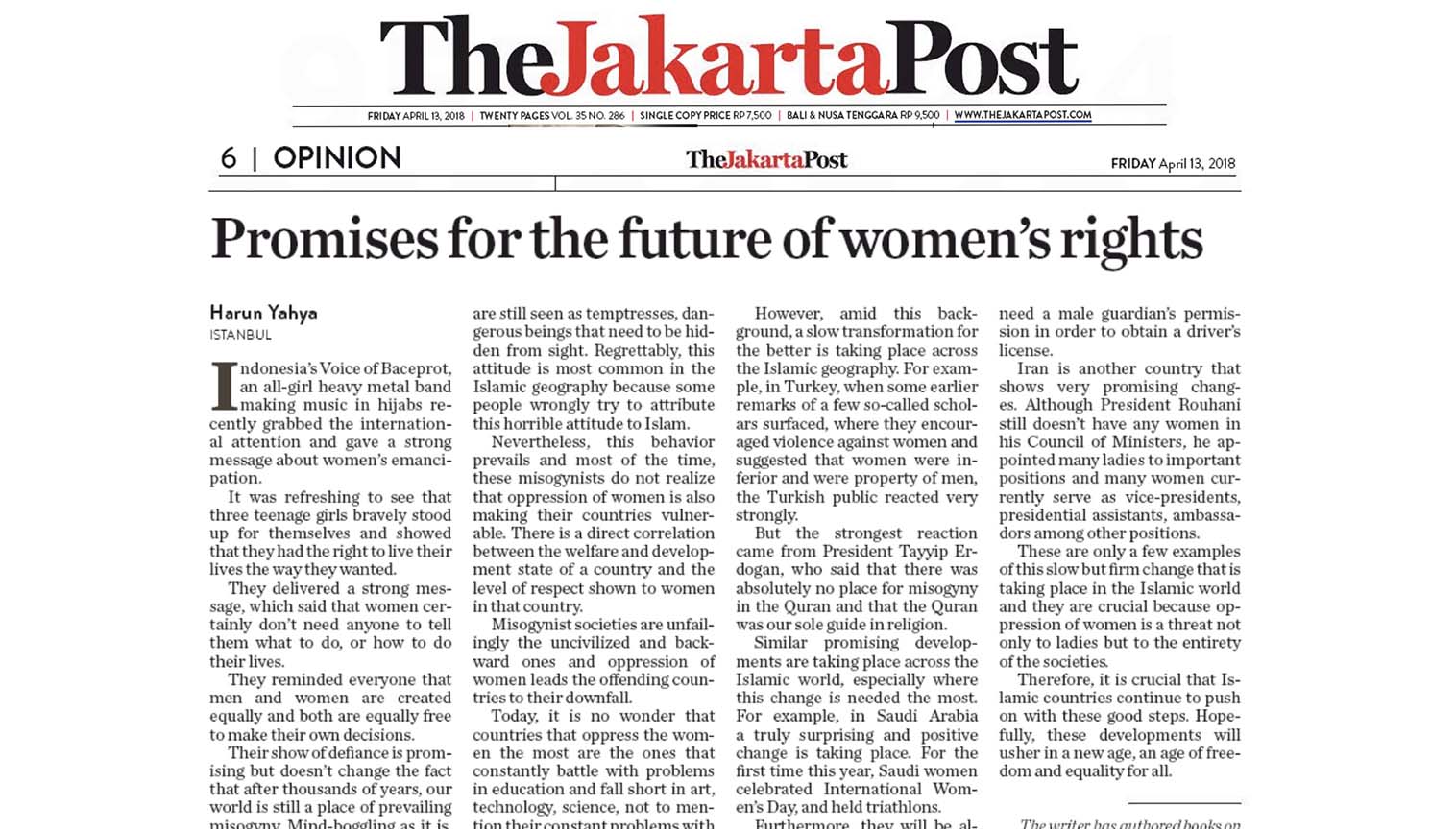 Promises for the future of women’s rights