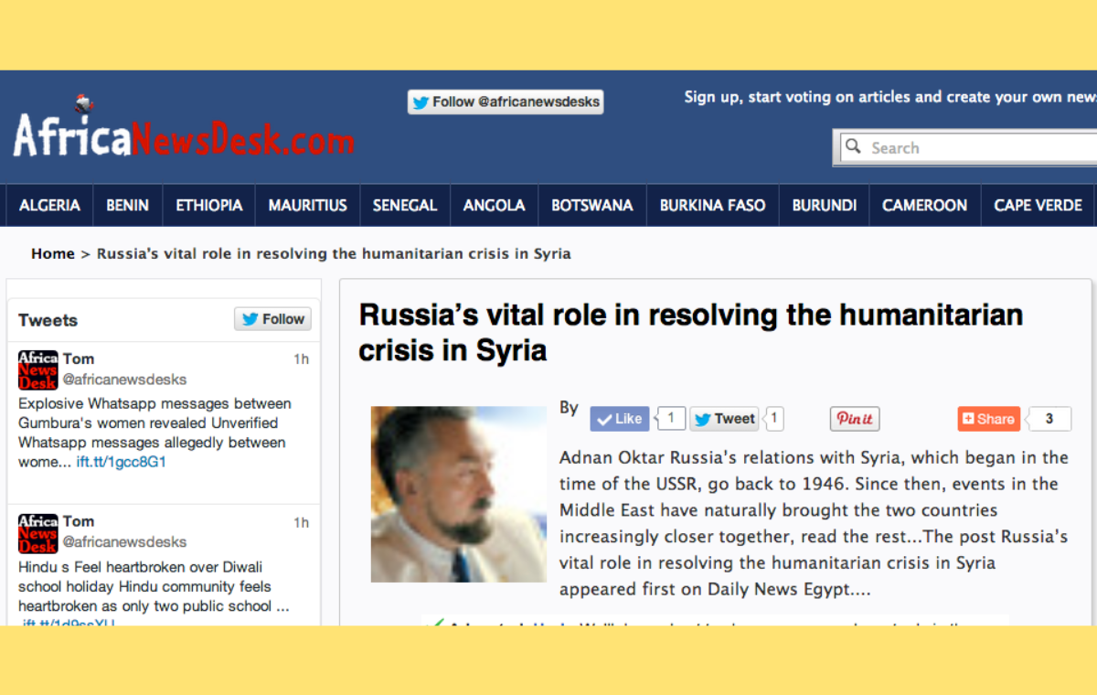 دور روسيا الحيوي في حل الأزمة الإنسانية في سوريا عدنان أوكتار