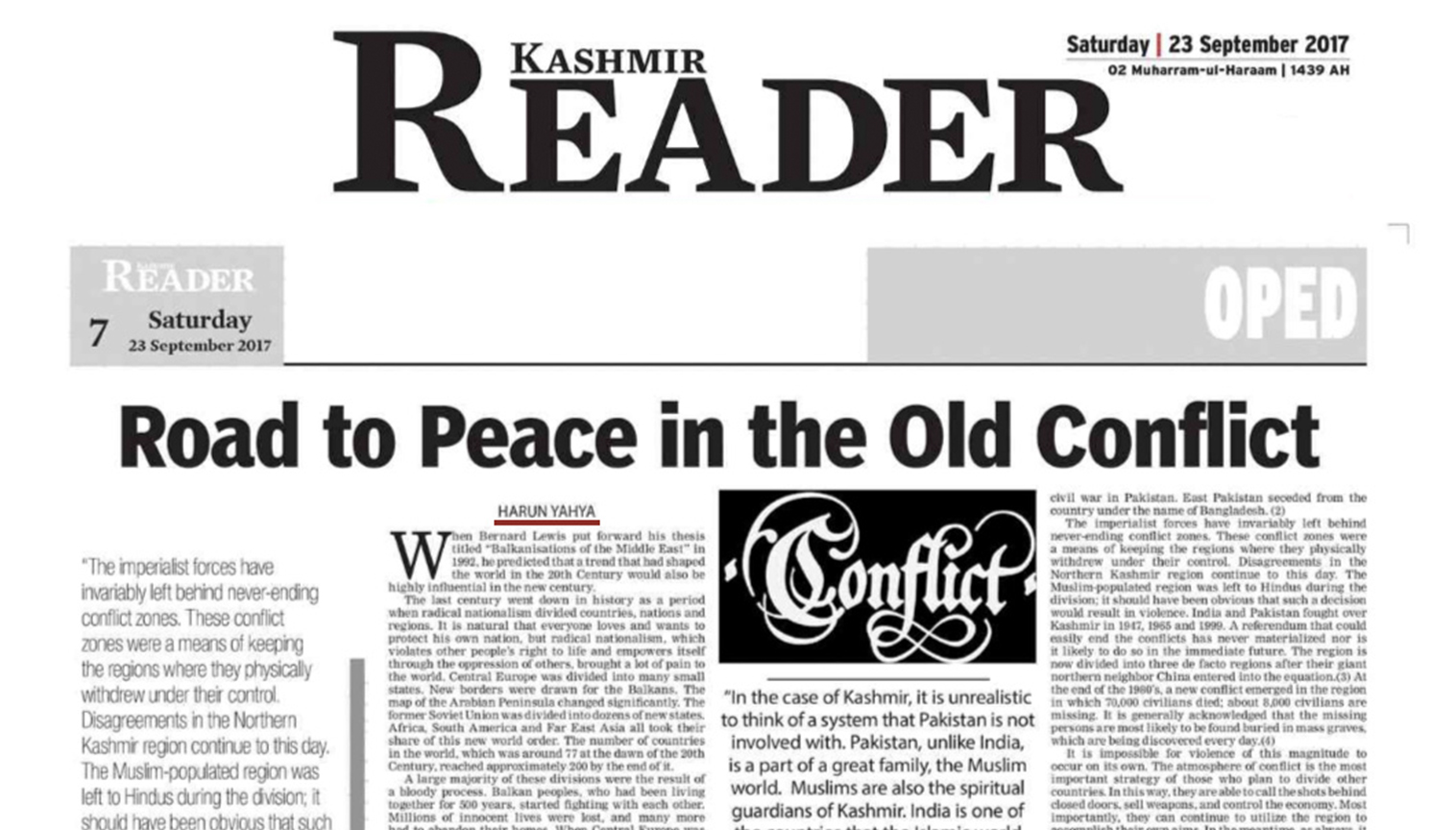 Road to Peace in the Old Conflict