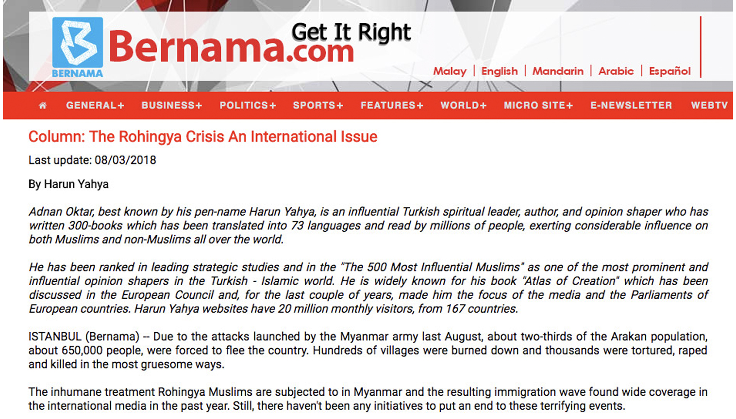 Uluslararası Bir Sorun Olarak Rohingya’da Yaşananlar