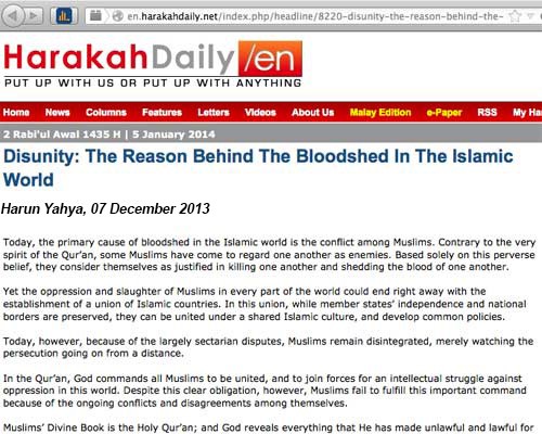 الفرقة هي السبب وراء سفك الدماء في العالم الإسلامي