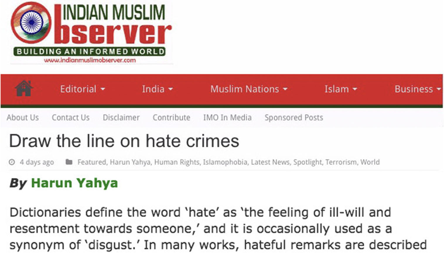 Draw the line on hate crimes