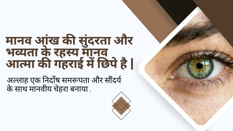 मानव आंख की सुंदरता और भव्यता के रहस्य मानव आत्मा की गहराई में छिपे है |